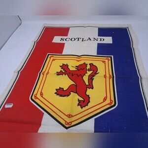 Ulsters Weavers Irish Linen Tea Towel Vintage Scotland Flag Lion Shield 29.5"
